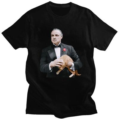 Custom The Godfather Tshirts for Men Short Sleeve Leisure T Shirt Gangster Movie T-shirts Slim Fit 100% Cotton Tees Gift Idea...