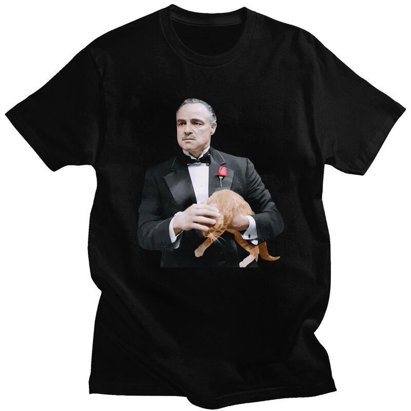 Custom The Godfather Tshirts for Men Short Sleeve Leisure T Shirt Gangster Movie T-shirts Slim Fit 100% Cotton Tees Gift Idea... S разноцветный