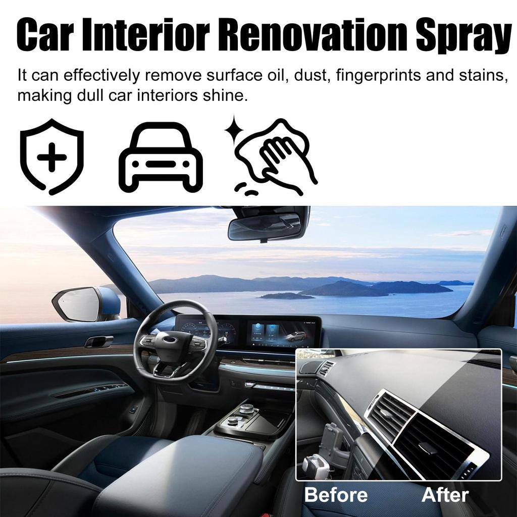 Homonth Car Upholstery Refinisher Spray Seat Upholstery Dashboard Cleaning & Stain Remover Refinishing Treatment