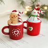 Resin Christmas Mug Desktop Ornament Cartoon Creative Santa Claus Christmas Decoration Creative Gift