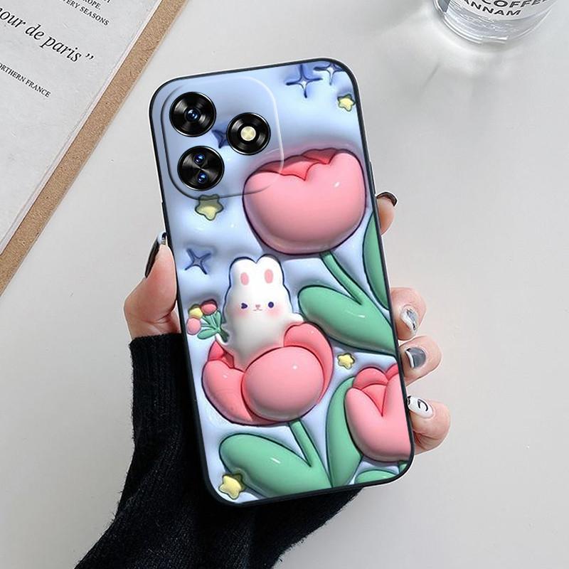 For Oukitel C51 Case C 51 Cute Fashion Panda Flower Cover Silicone Soft Slim Coque Funda Case For Oukitel C51 OukitelC51 Bumper