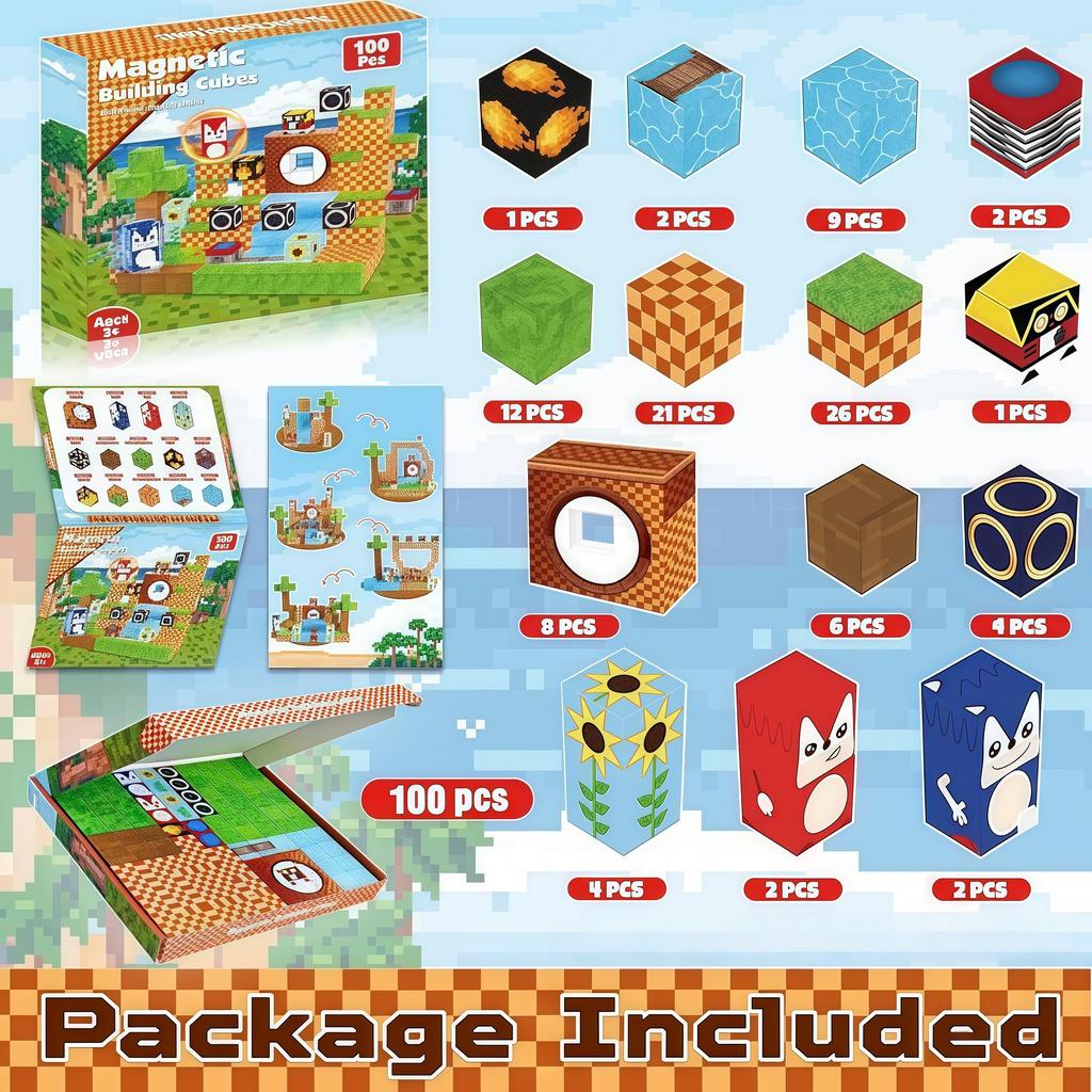 Creative Magnetic Adventure Building Blocks Set ABS Material STEM Educational Toys for Kidsideal Christmas Birthday Gifts