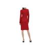 Karl Lagerfeld Elegant Daily Commuting Date Outfit Luxurious French Atmosphere Round Neck Single-Breasted Long Sleeve Dress Women dresses Red 241L1331