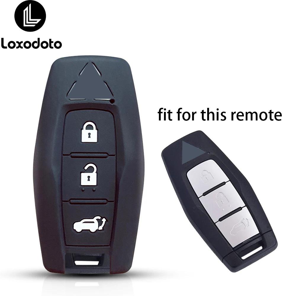 silicone key cover case shell for Mitsubishi Outlander 2022 2023 3 Bottons remote smart key holder car keychain protection
