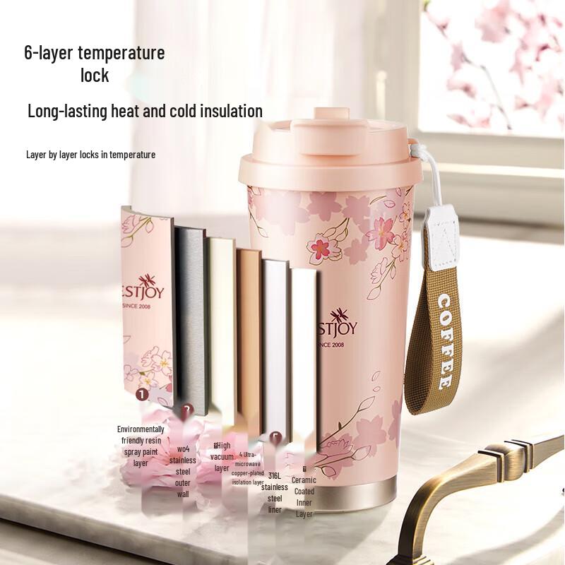FUGUANG Shixi Portable Ceramic-Coated Insulated Coffee Mug