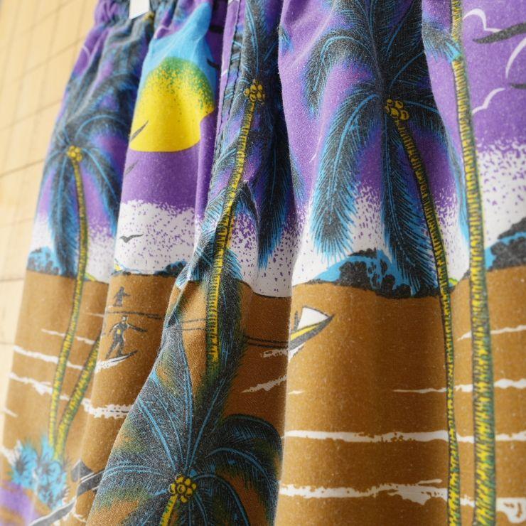 Used 80s 90s EURO Sunglasses All-over Pattern Surf Cotton Shorts Shorts Shorts Half Men's L Equivalent Purple Euro European Vintage Clothing