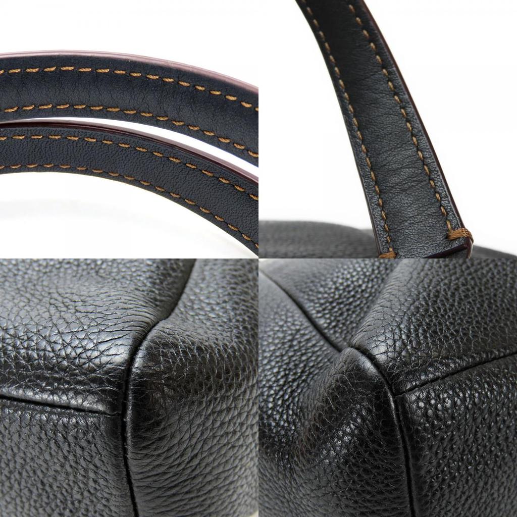 Used COACH Handbag F59354 leather black Butterfly motif