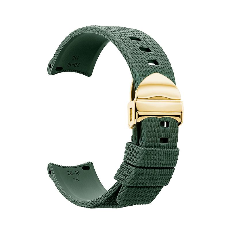 Quick-release elbow with curved fluororubber Watch strap for Tudor White Panda BLACK BAY Chronograph Monster Gold Eye M79360