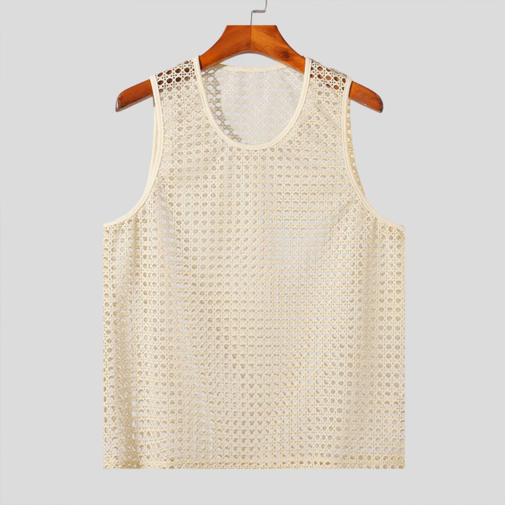 Hollow Fitness Sports Sleeveless T-shirt Sexy Knitted Vest