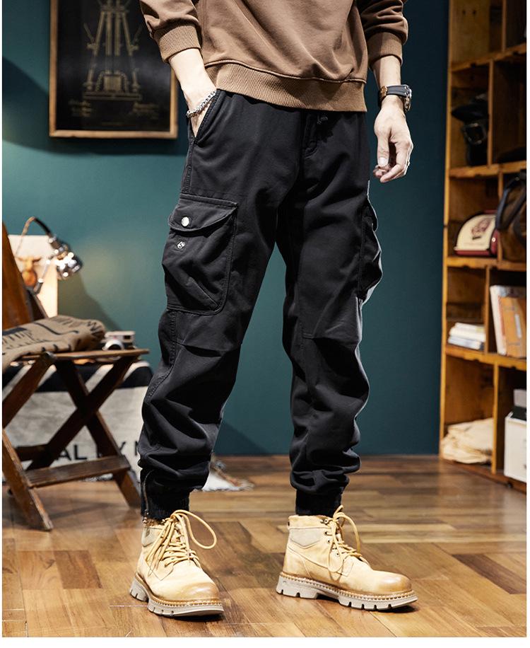 Men's Winter Retro Velvet Cuffed Stretch Overalls - Versatile & Warm 98099