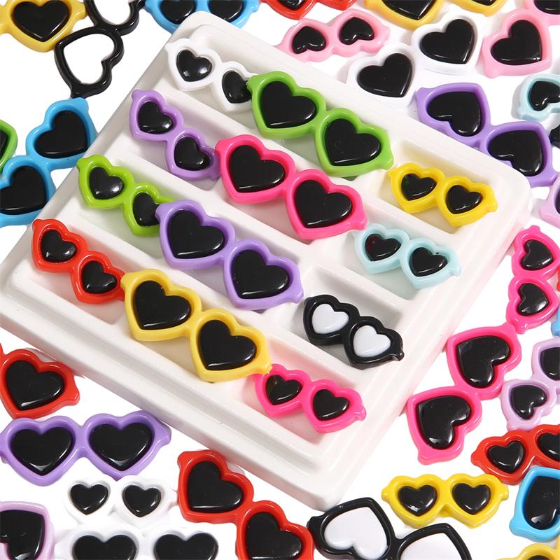 10pcs/bag Acrylic Heart-Shaped Glasses DIY Crafts To Make Jewelry Accessories