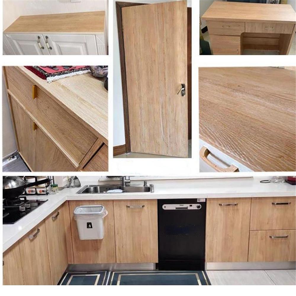 1/3/5/M Wood Grain Vinyl Wall Cover For Door Wardrobe Cupboard Table Furniture Water-Repellent Self Adhesive Decals Home Decor Film