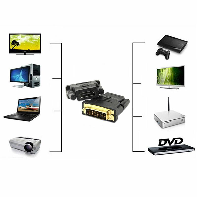 Hdmi Female To Female Vga 24+1Pin Dvi Male Hdmi Male Adapter Connector Hdtv