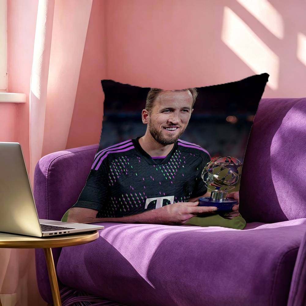 Football Star Harry Kane Pillow Case Square DoubleSided Sofa Cushion Cover Bedroom Bedside Pillow