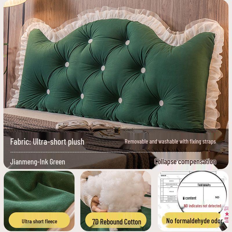 Princess Crown Removable & Washable Headboard Cushion – Large, Soft Upholstered Lumbar Pillow for Bedside & Tatami