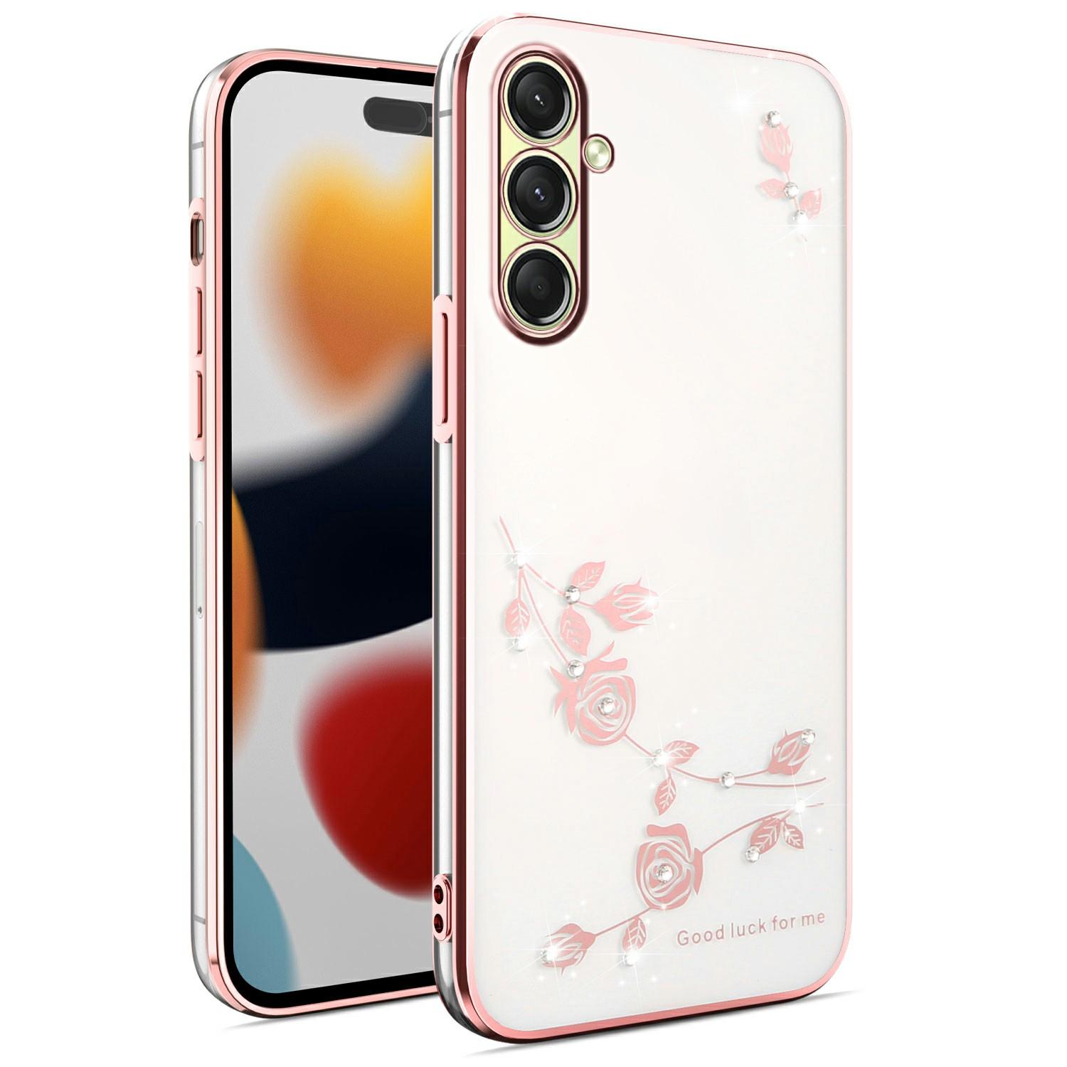 

KADEM For Samsung Galaxy A26 5G Case Flower Rhinestone Decor TPU Phone Cover