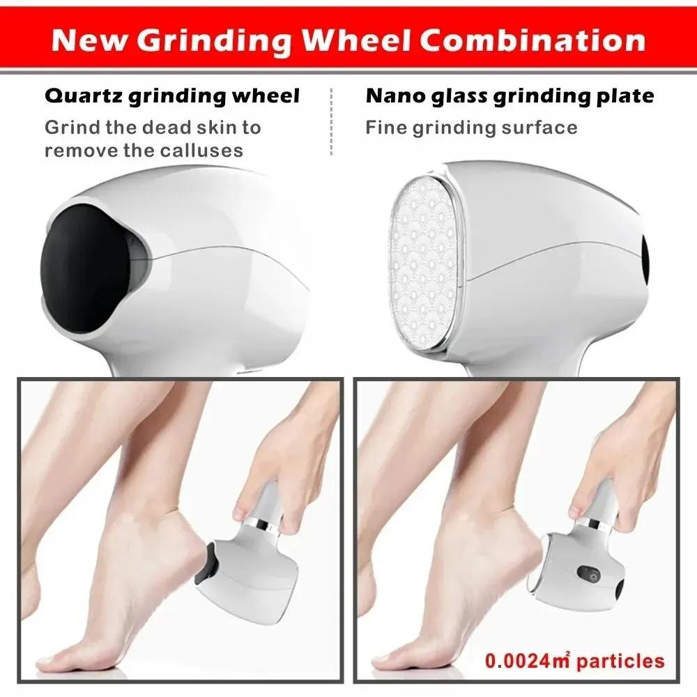 Portable Electric Foot Grinder Heel Exfoliation Pedicure Tool Peel Callus Remover 3 Speed Exfoliator Foot Dead Skin Removal