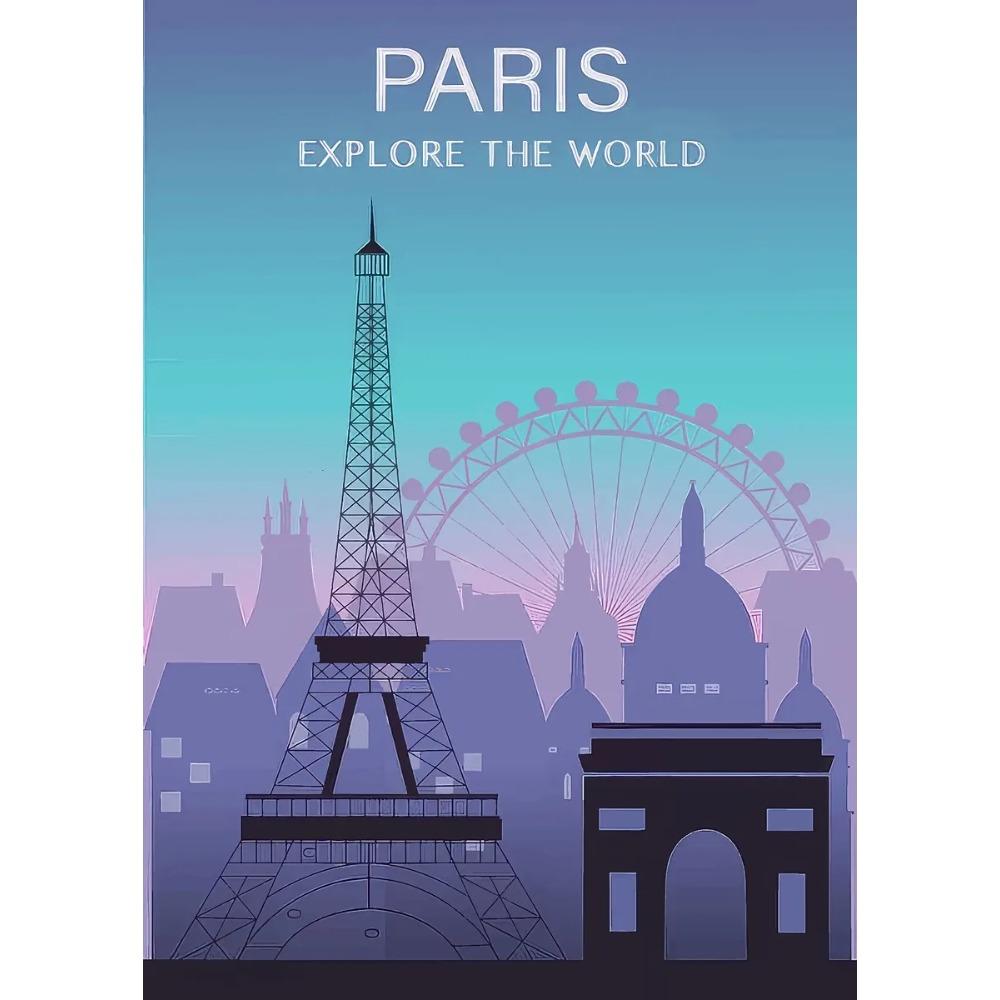 Retro Vibrant Cityscape Street Scene Posters London Double Decker Bus Prints Canvas Painting Wall Art Pictures Home Room Decor