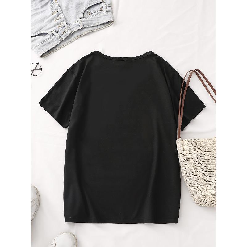 European Size New Women'S Short-Sleeve T-Shirt Top, Casual Sportswear, Soft And Comfortable for All Seasons, Breathable with a Round Neck
