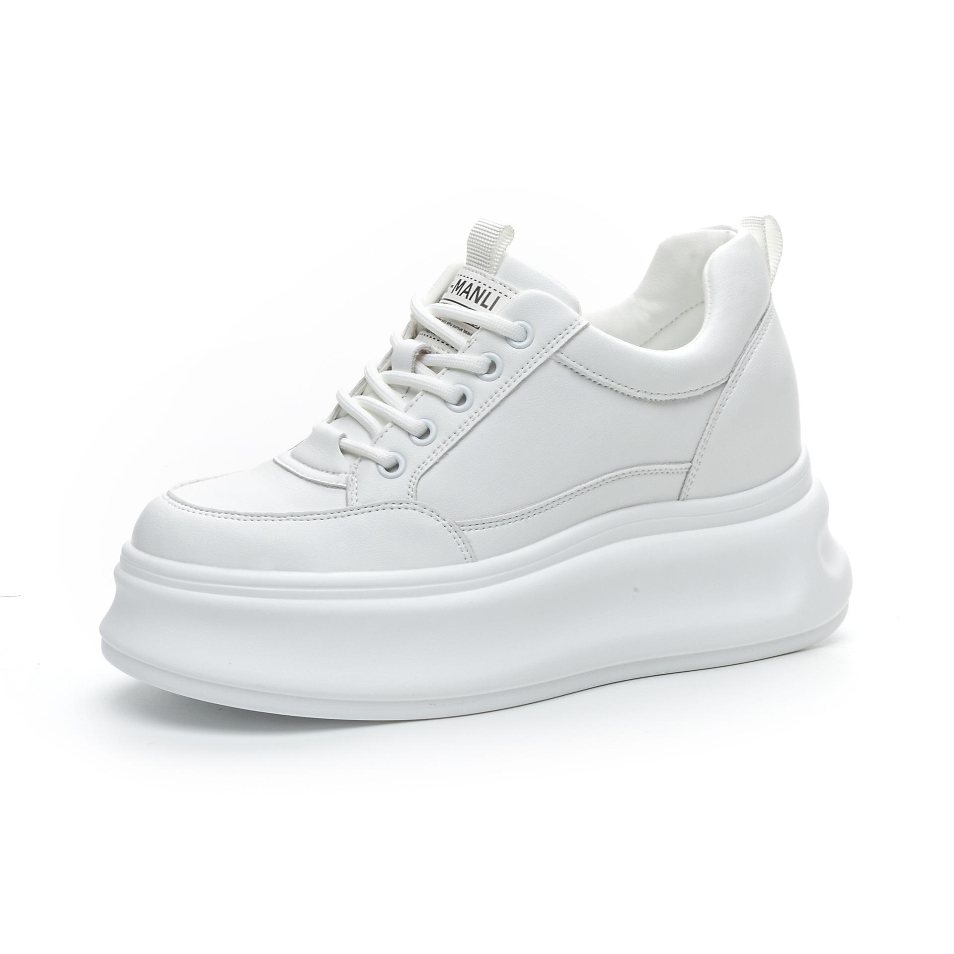 

2026 Summer Genuine Leather Platform Wedge Shoes 8cm Air Mesh Chunky Sneakers Breathable New Fashion Women Spring Autumn Pumps 34 белый