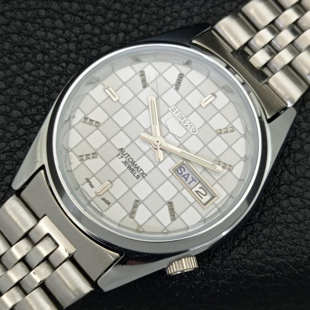 AUTOMATIC VINTAGE SEIKO 5 REFURBISHED JAPAN MENS WHITE DIAL WATCH A440474-9 Sk-a440474-1