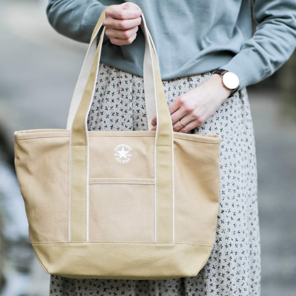 Converse Canvas Tote Bag, Medium, with Dwear Sticker, Canvas Tote Bag for Men and Women, TOKYO All Star (Medium, All Gray)