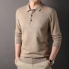 Revers Herren Plüschpullover Poloshirt Hautfreundlich, Langärmiges Strickpullover T-Shirt Herren Slim-Fit Casual Trend