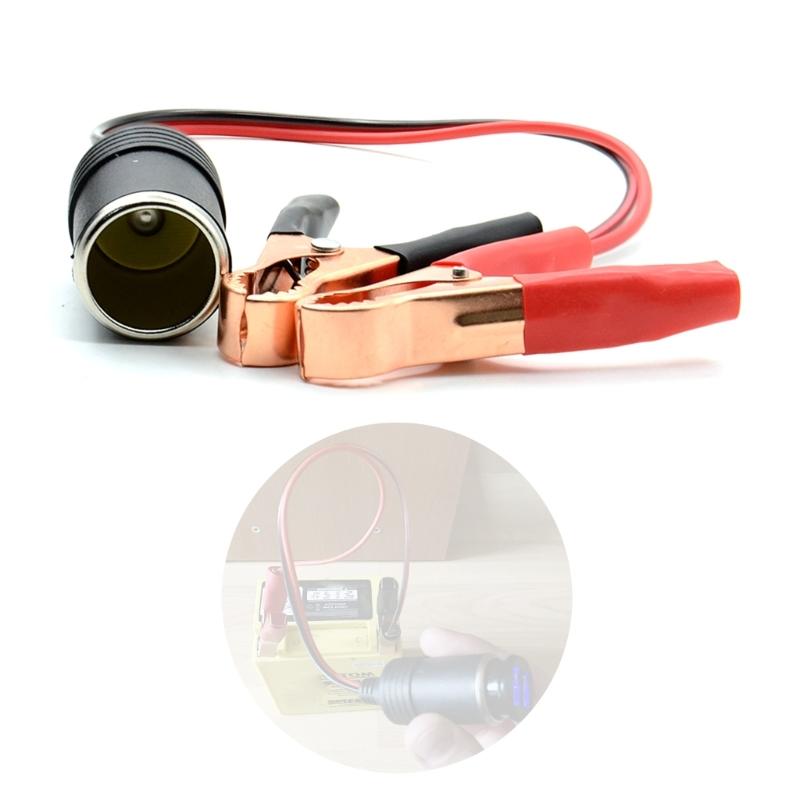Car Battery Clamp To  Lighter Plug  Charge Extension Cable  Lighter Battery Adapter Socket