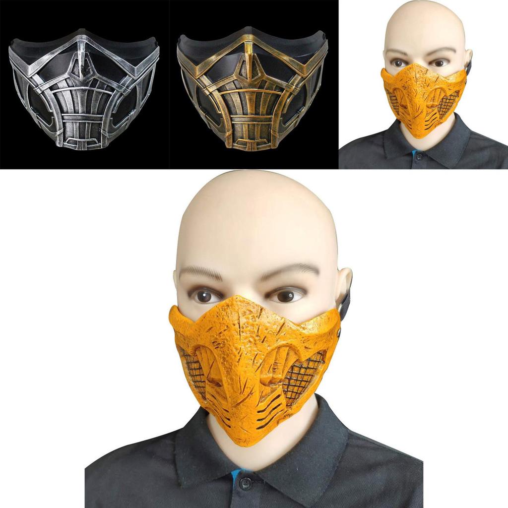 Fun Mortal Kombat Scorpion Half Face Mask Featuring Playful Design For Parties And Events
