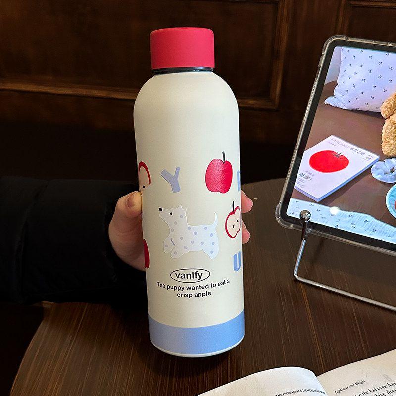 German Canim Kalse High-Looking, Large-Capacity Thermos Cup for Girls to Carry When Going Out, Portable Sports Direct-Drinking Water Cup