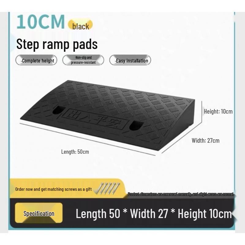 Uphill Step Mat: Plastic Slope Curb Car Sill and Speed Bump