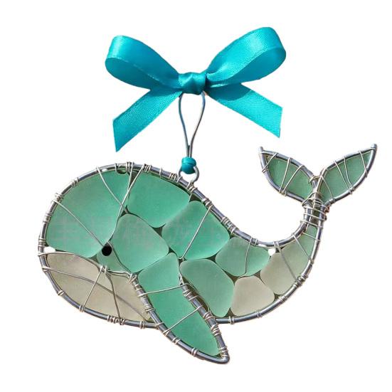 Coastal Christmas Ornaments Ocean Themed Sea Glass Ornaments Acrylic Seahorse Dolphin Turtle Nautical Xmas Tree Ornament for Home Party Decor