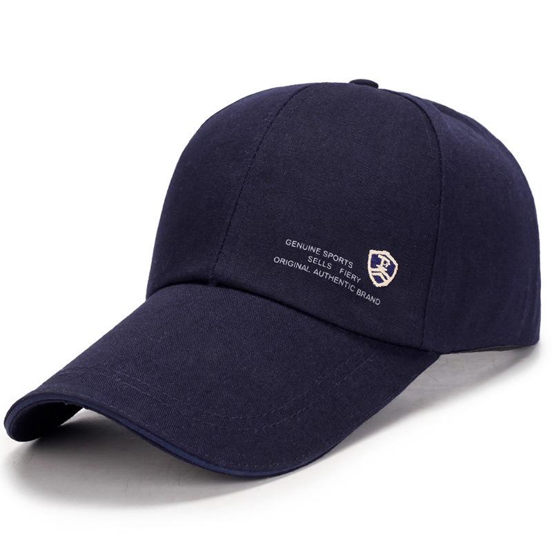 Men s Spring  Autumn Extended Brim Canvas Baseball Cap Adjustable темно-синий