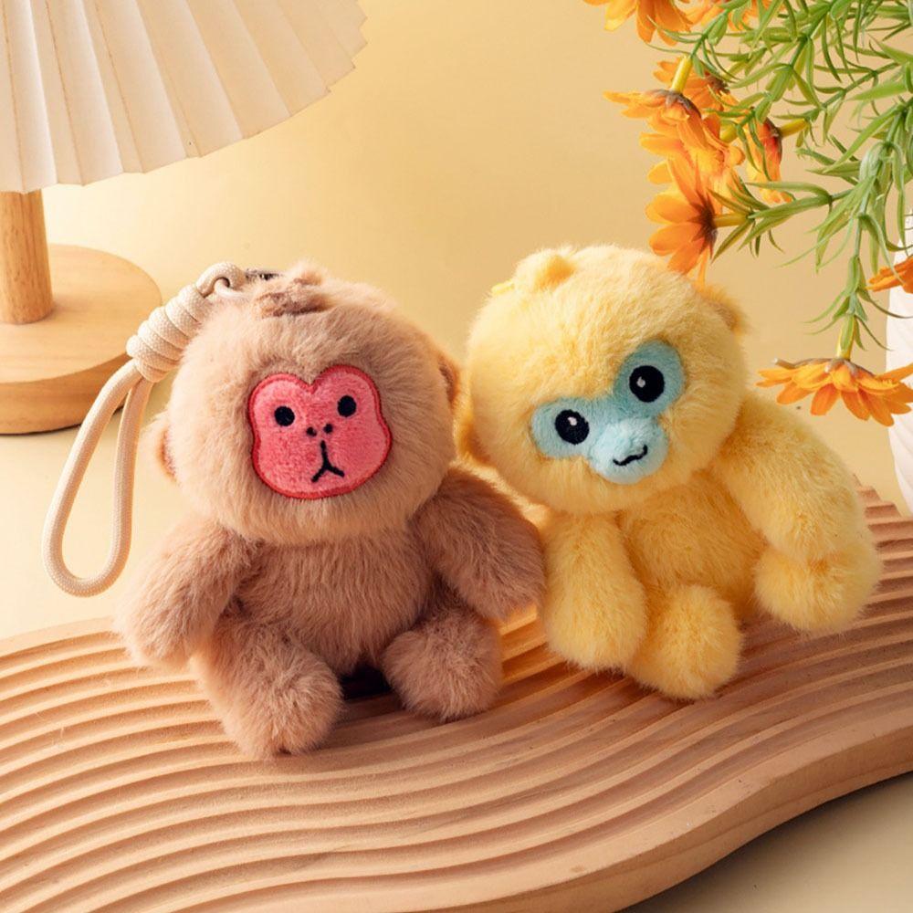 Plush Doll Little Monkey Pendant Stuffed Animals Monkey Car Pendant  Backpack Decoration