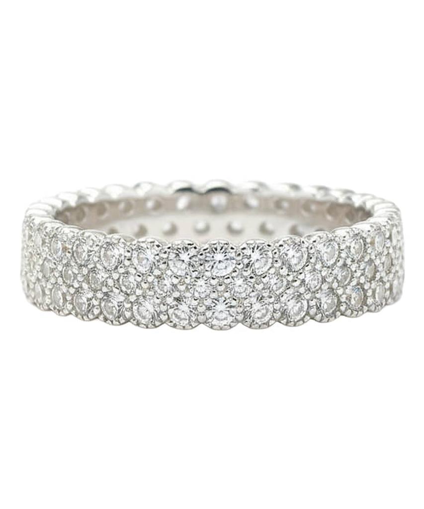 Alleun Silver 925 Thumb Layered Cubic Bold 3-Tier Ring