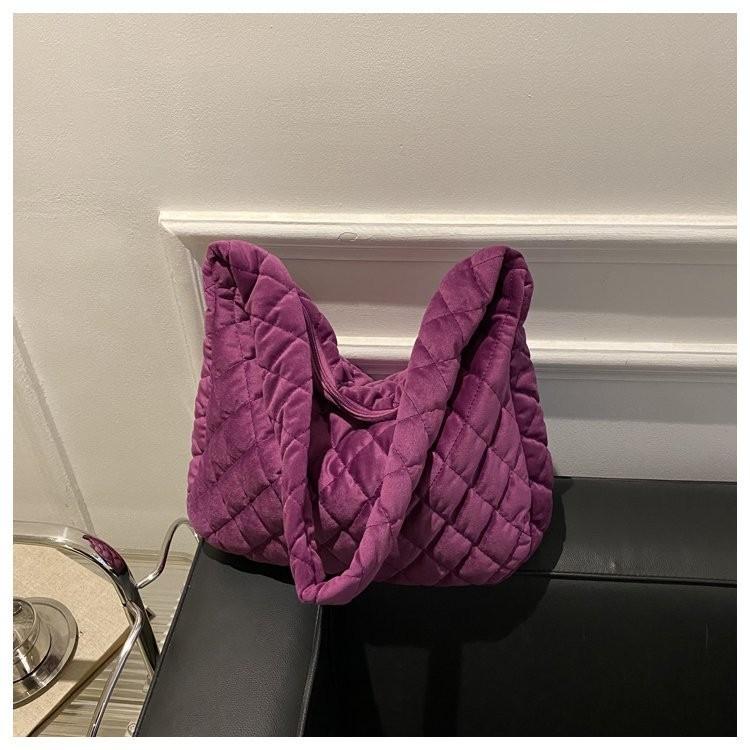 

Стильная винтажная нейлоновая сумка через плечо, мягкая хлопковая ткань, элегантная сумка-тоут для женщин фиолетовый