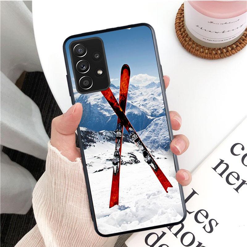 Snö Die Skidåkning Snowboard Sport Mobilskal för Samsung Galaxy A13 A22 A12 A32 A71 A11 A21S A33 A52 A72 A51 A50 A70 A31 M31