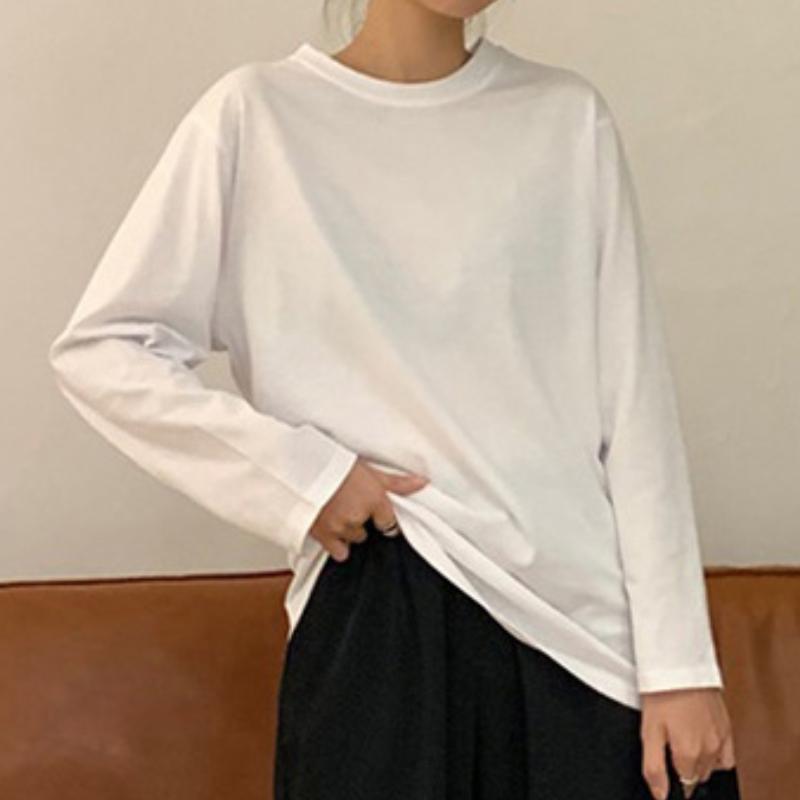 

GMXIA Женская модная повседневная футболка с длинным рукавом и круглым вырезом и топ XXL белый