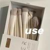 10-Piece Soft Synthetic Makeup Brush Set: Includes Powder & Highlight Brushes, Portable & Versatile.