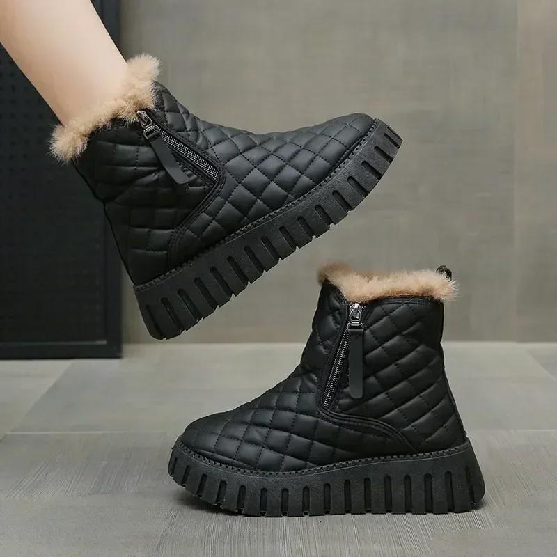 Women's Snow Boots Winter Plush Warm Comfortable Anti Slip Cotton Shoes Outdoor Fashion Trend Sports Casual Flats Botas Mujer