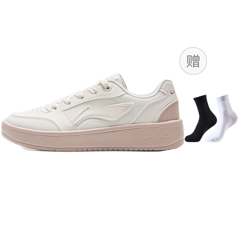Li Ning Low Top Skateboard Shoes Women's Mist White Silent Purple AGCV108-4