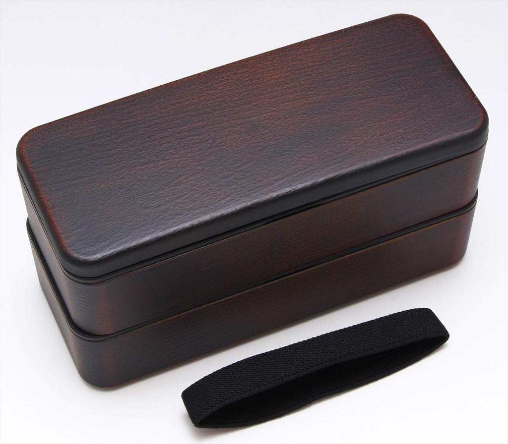 Yamanaka Lacquerware Square Bento Tochigi Wood Box, Grain, M16563-0
