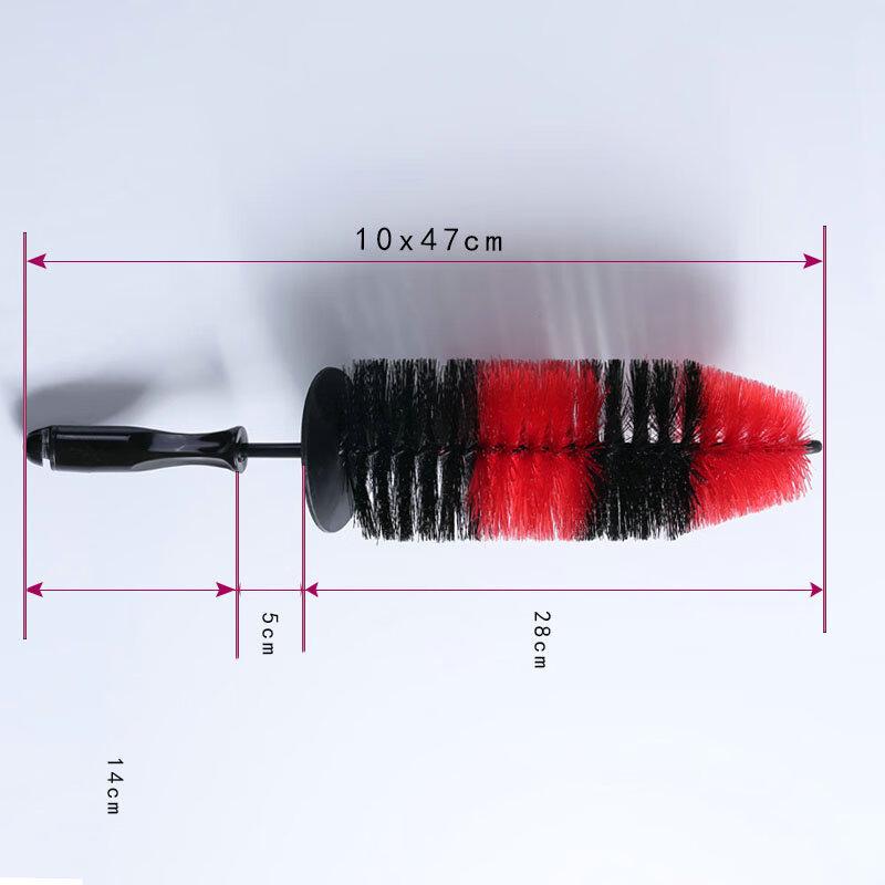 Capulo Red & Black Dual-Bristle Car Cleaning Brush Set