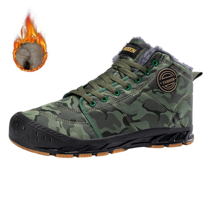 Cizme impermeabile pentru bărbați Cizme de iarnă calde de pluș Cizme de zăpadă pentru bărbați Pantofi de exterior Cizme de lucru pentru bărbați Cizme de iarnă pentru bărbați din cauciuc mărime mare