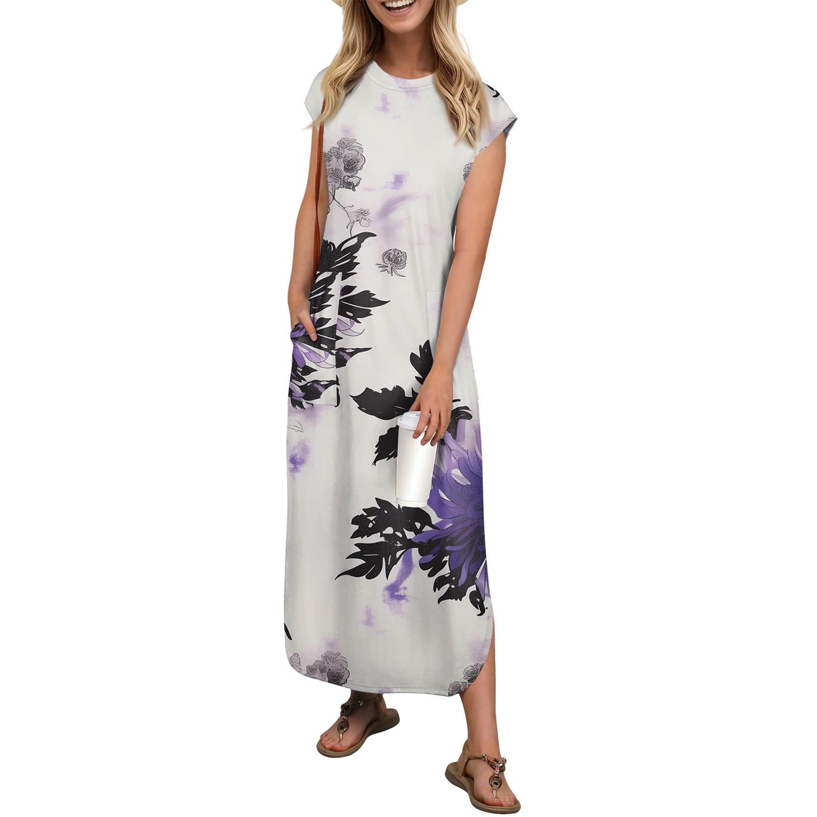 

Женская мода повседневный пляжный сарафан с винтажным цветочным принтом длиной до колена пляжная юбка с карманом юбка M