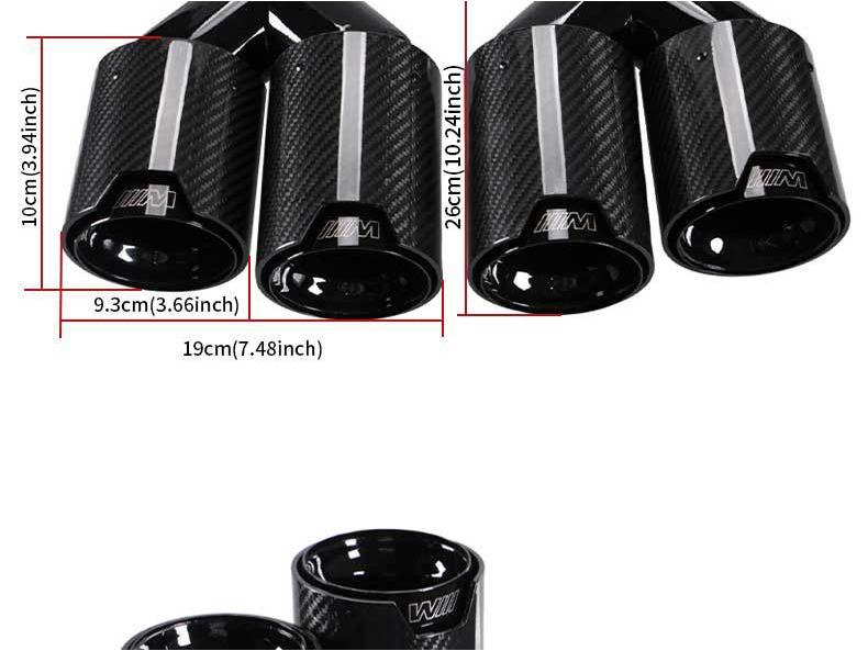 BMW Dual Carbon Fiber 63mm Exhaust Muffler Tailpipe