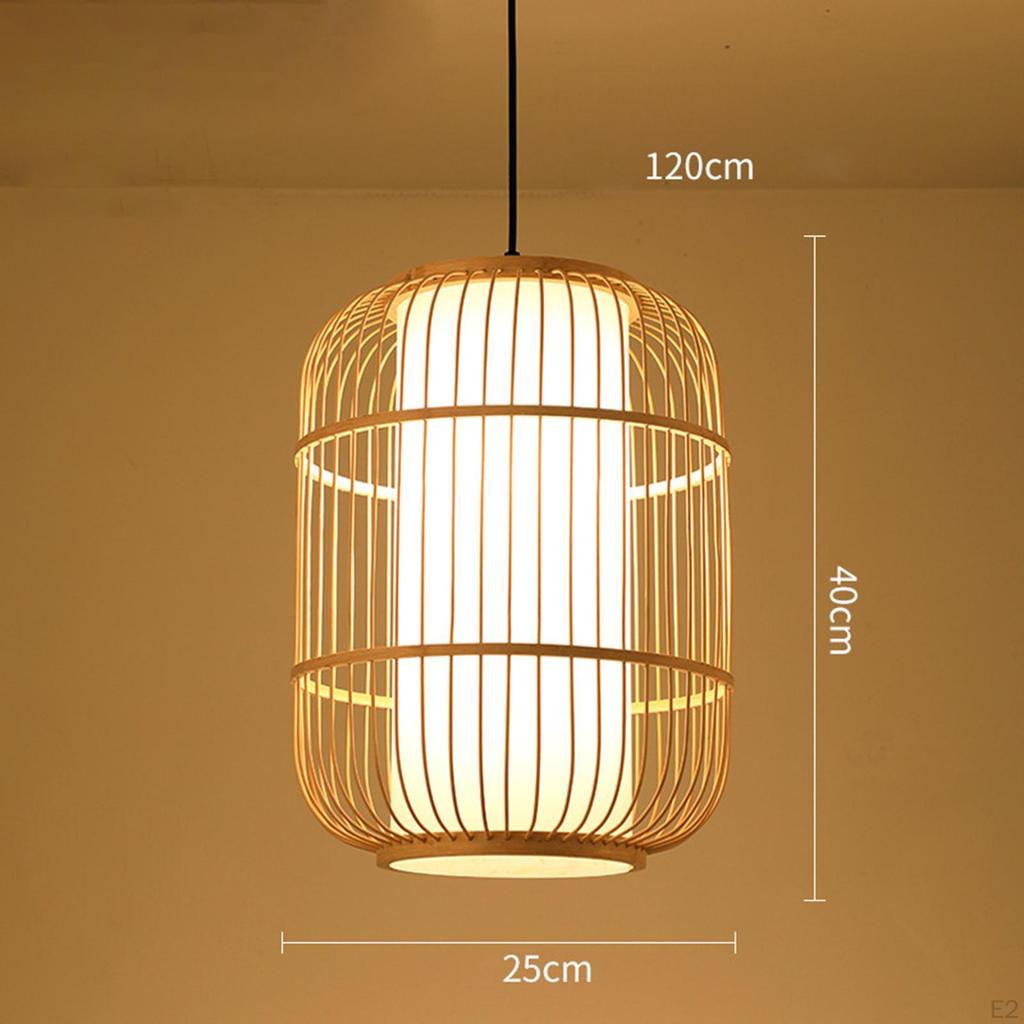 Chinese Style Bamboo Chandelier E27 Decorative Novelty Weave Lighting Fixture Droplight for Aisle