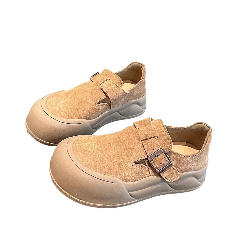 Leather platform autumn casual big head shoes Mary Jane single shoes student versatile