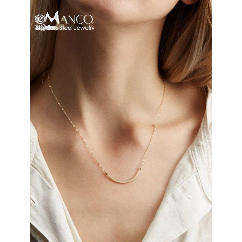 Emanco Arc Pendant Titanium Steel Short Women's Jewelry