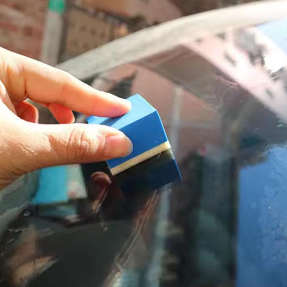 Car Glass Oil Film Cleaning Sponge Windshield Polishing Sponges Car Windshield Wool Felt Brush Oil Dusty Removal Tools Accessory